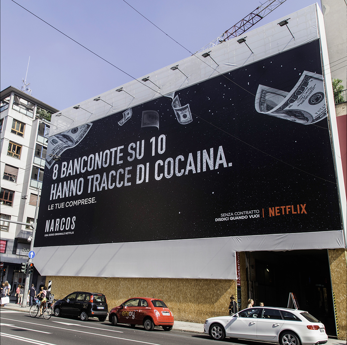 narcos Netflix roberto saviano billboard out of home drug Cali coca ecobar copyad