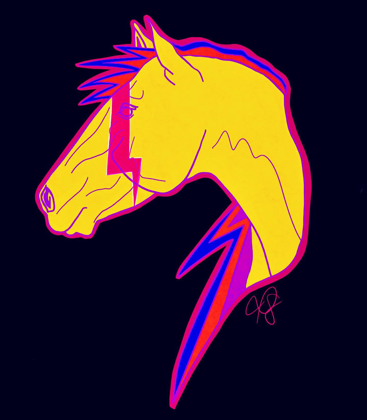 animal Bowie david bowie Digital Art  equestrian equine goblin graphic art horse ILLUSTRATION 