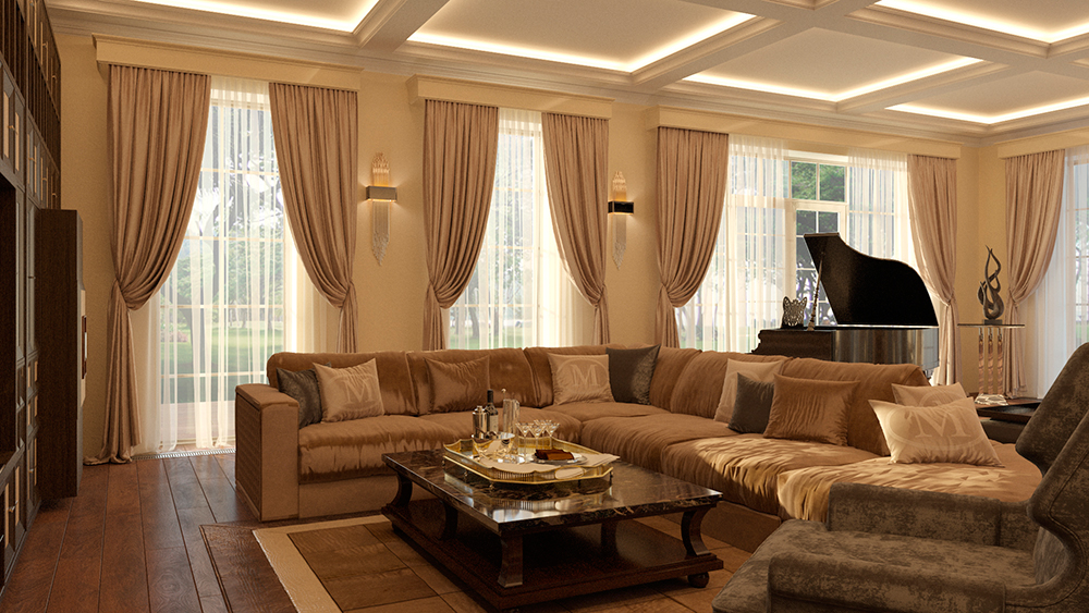 гостиная   living room design interiors art-deco Medea 3d max corona
