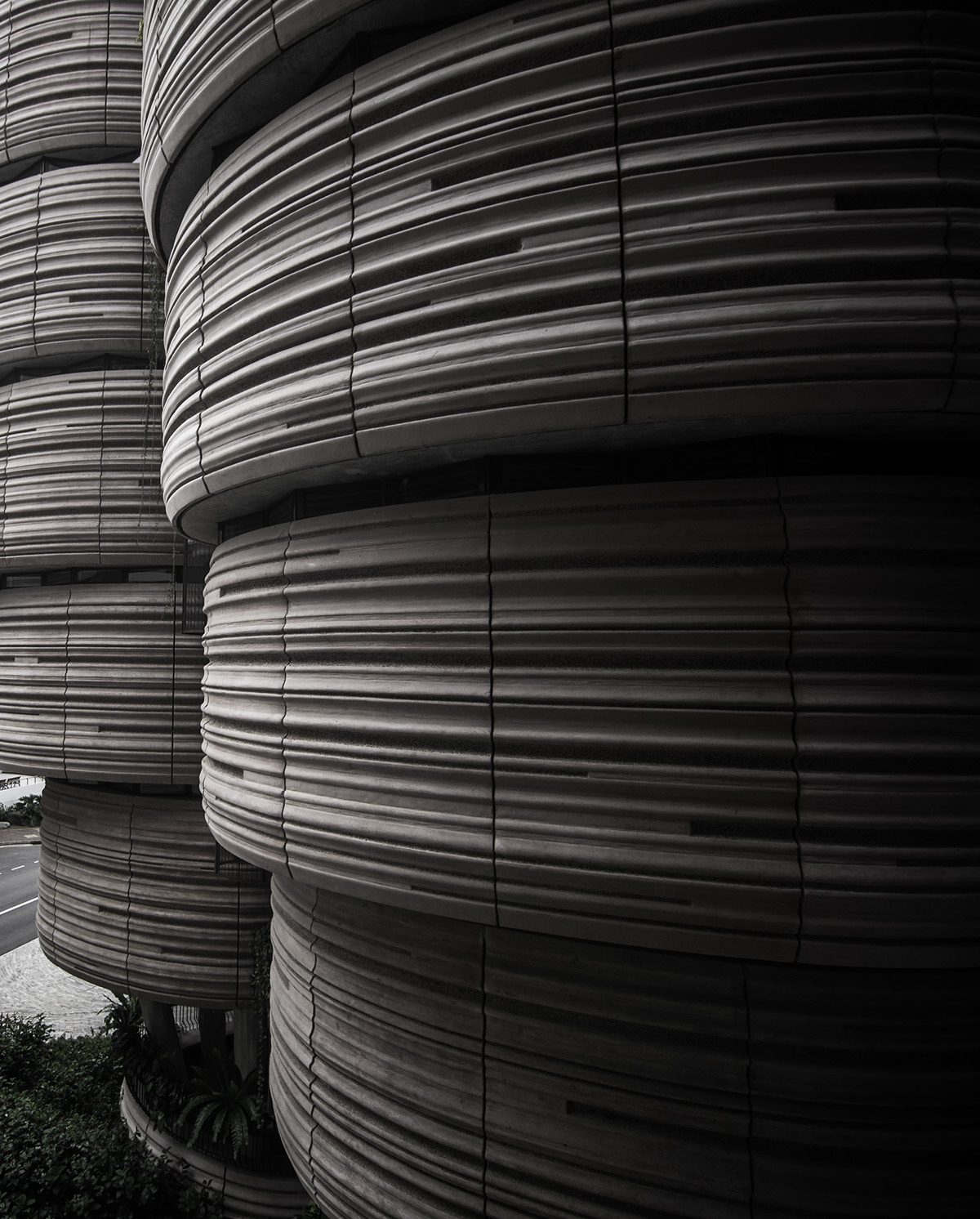 the hive NTU singapore honeycomb shape buildings door view from top