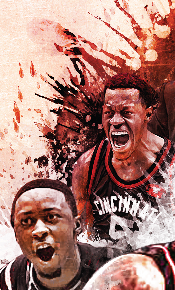 cincinnati Bearcats basketball paint design graphicdesign art splash sports ESPN college watercolor photoshop poster Style