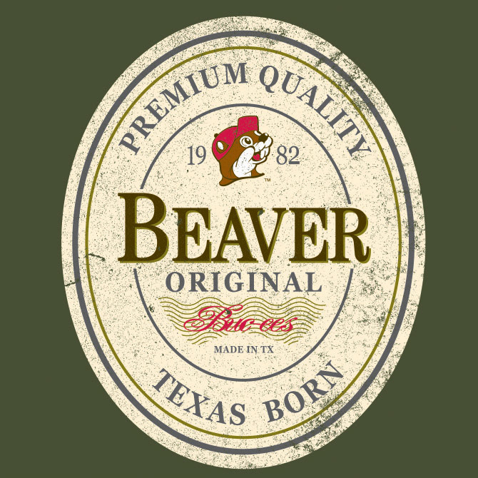 beaver  Buc-ees beer Label shirt tee Fsahion gas station stout ale IPA guinness