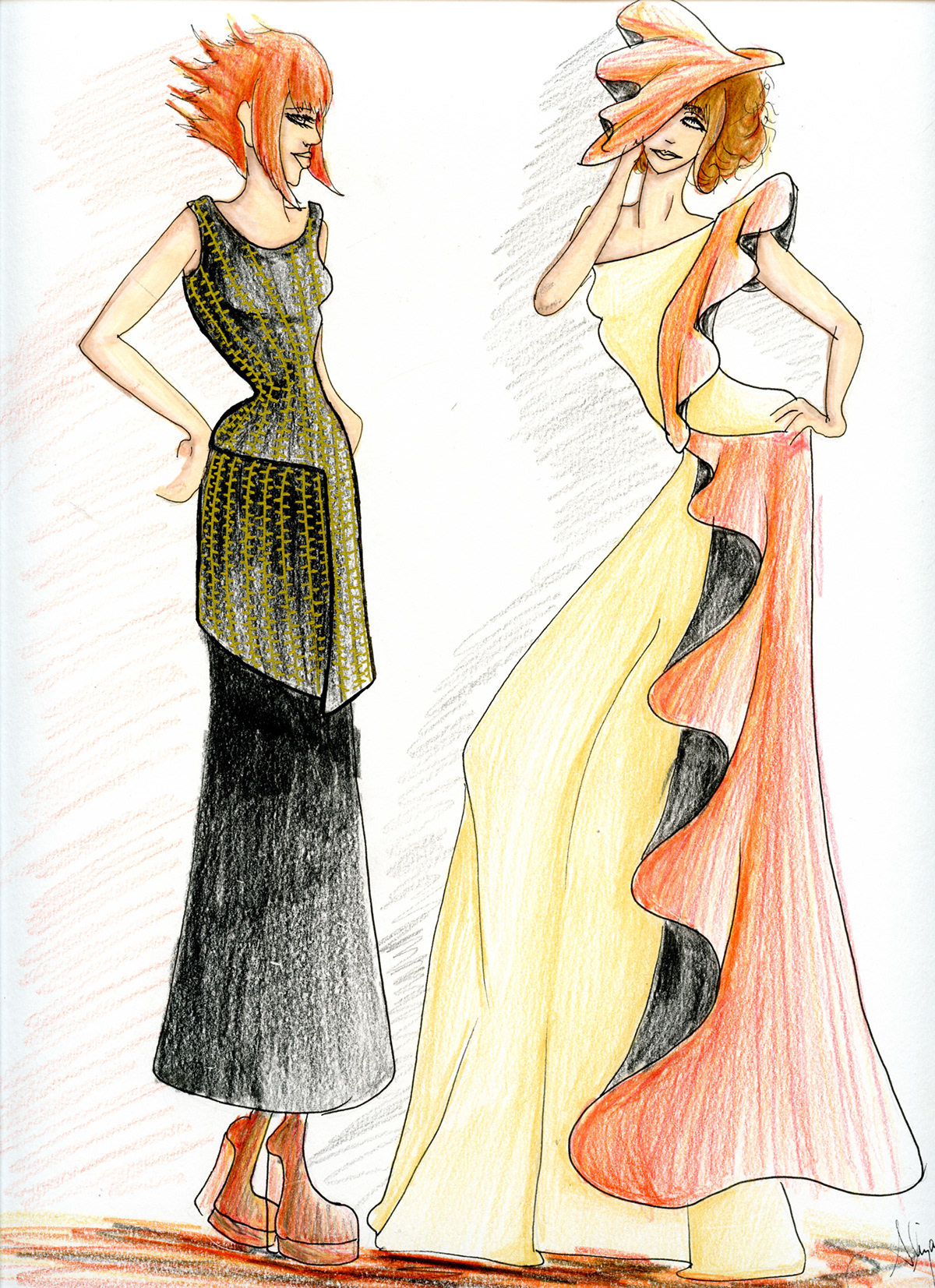 fashion drawing Lady Gaga madonna fashion illustration