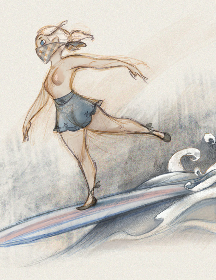 surfing dancing bandit girl