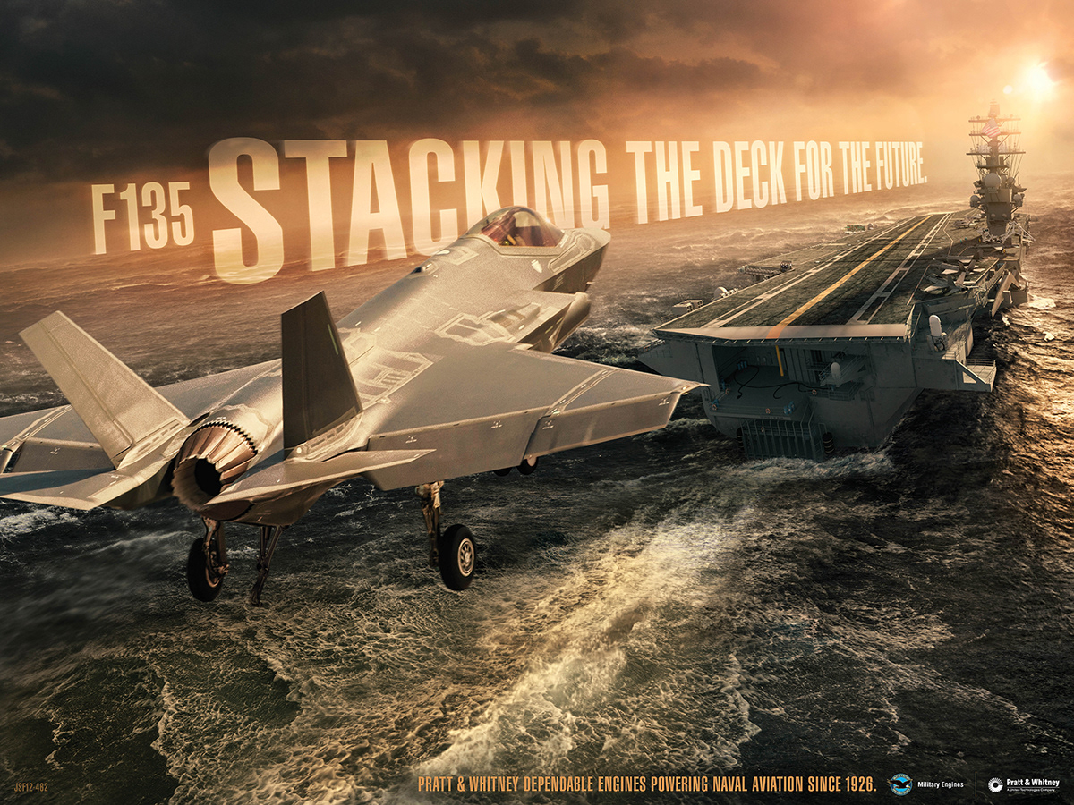 Military JSF poster aircaft carrier f-35