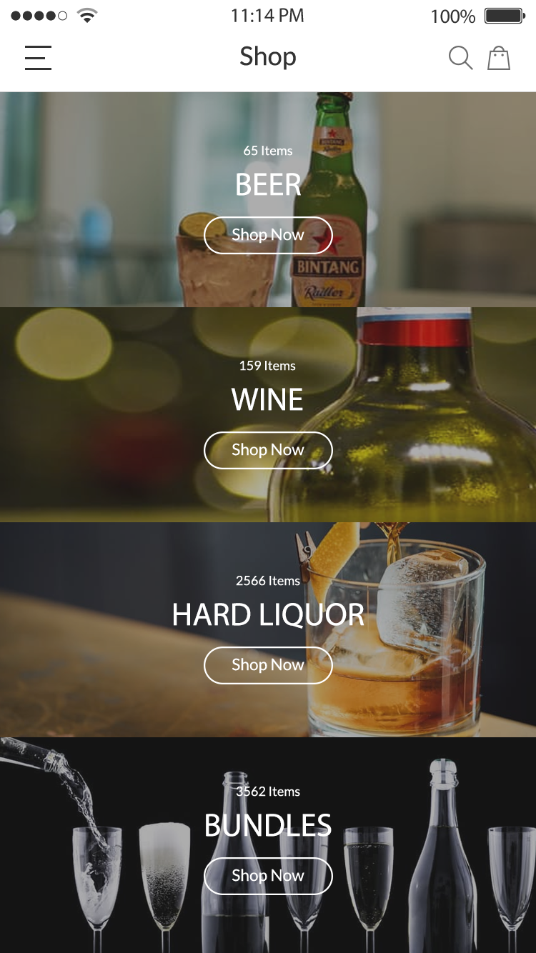 liquor drinks beer cork UI design concept commerce Ecommerce cabinet