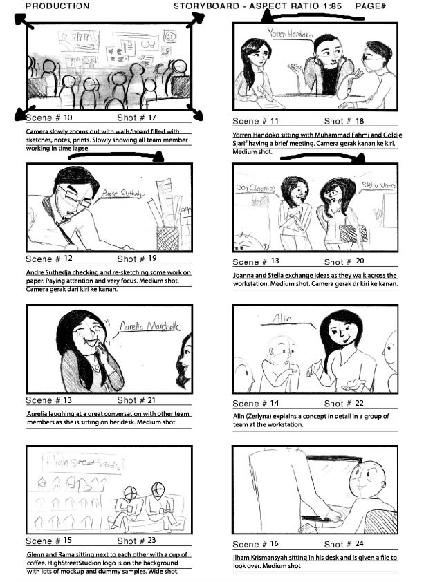 storyboard storyboard artist video sketches sketch black and white comics panels tvc company profile