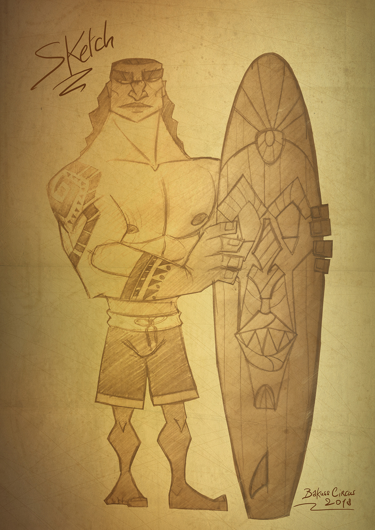 Bakuss bakusscircus Surf holidays summer postcard characterdesign Surfrider rider LONGBOARD