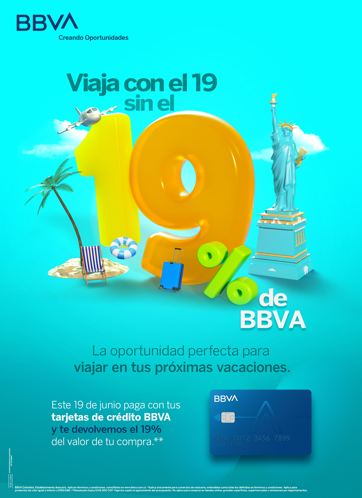 3D Bank bbva diseño gráfico Promotion publicidad
