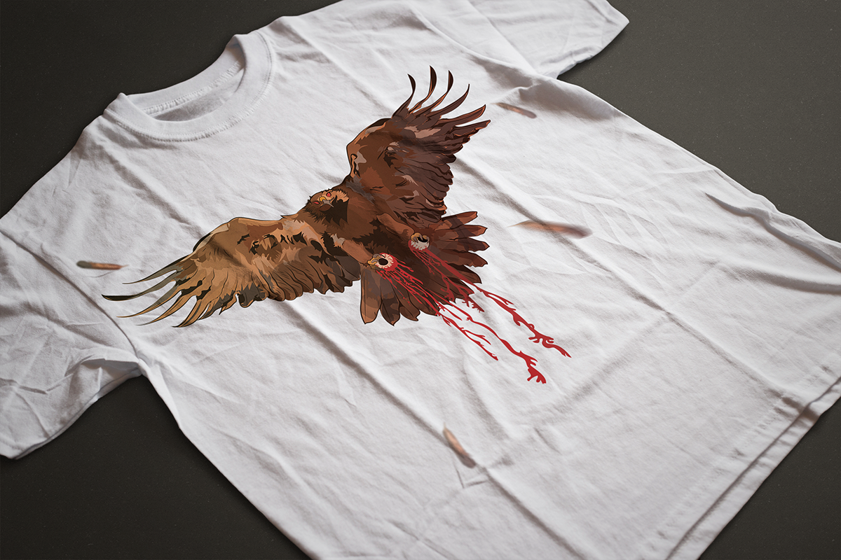 cd album artwork portrait eagle Mohannad Shabana Flowers blood eyes poster flyer social media sketch t-shirt