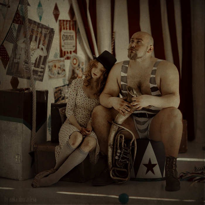 Circus Retro vintage muscles tuba tale story