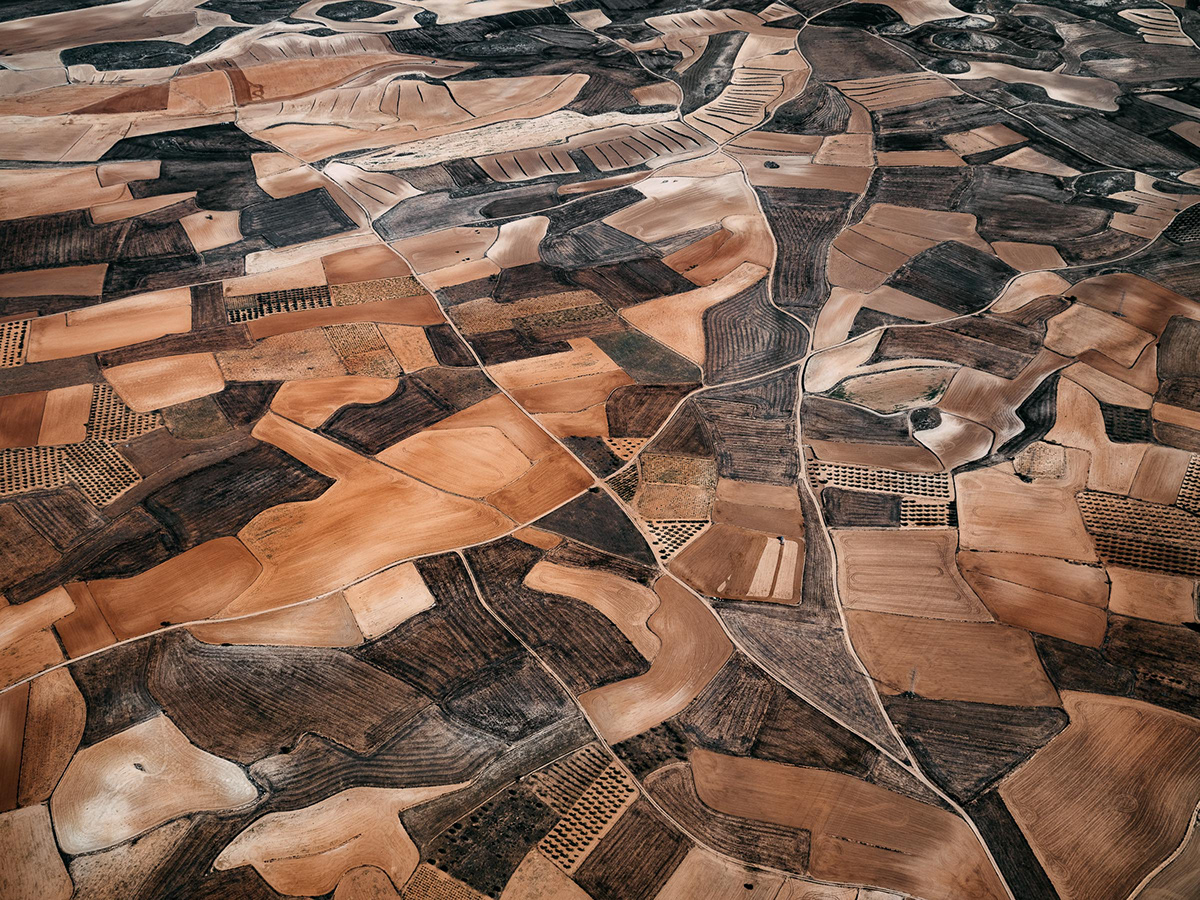 abstract Aerial aerial view agriculture desert dry Expressionism farming field spain