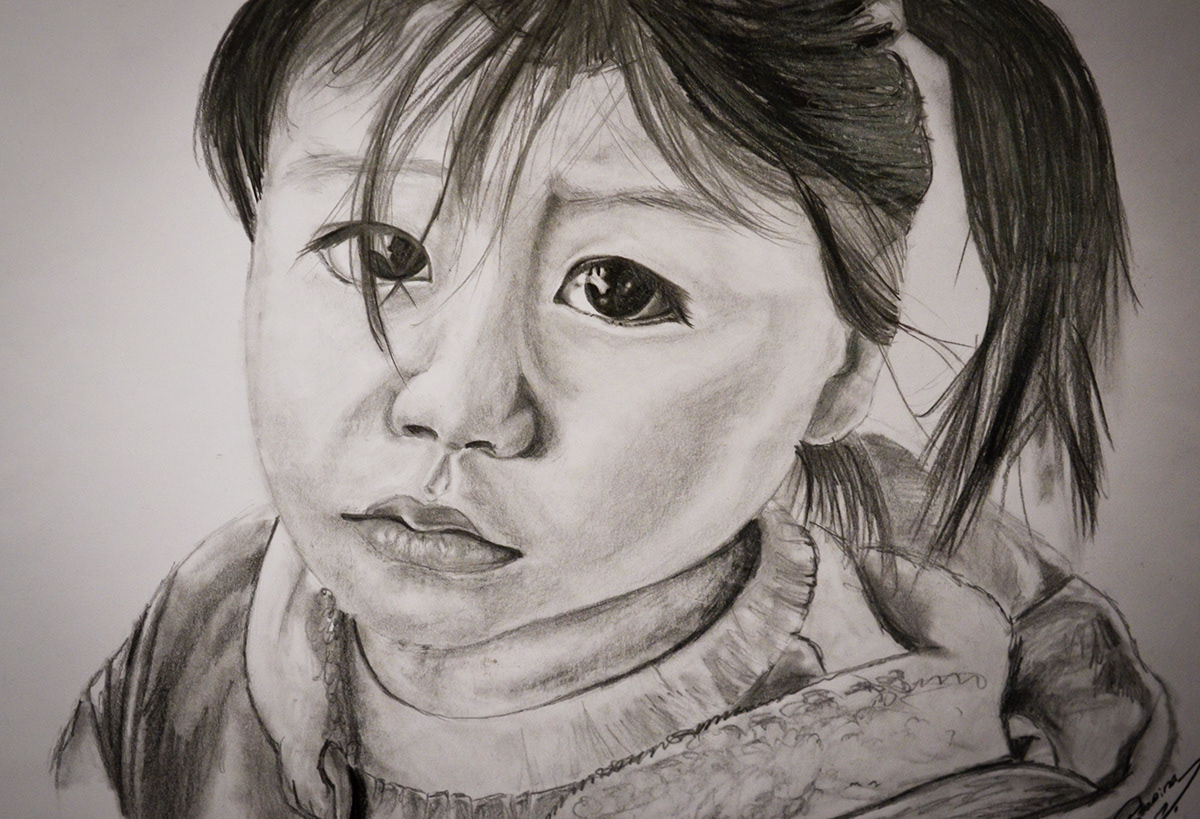 chinese girl graphite arts paper soldier Compilation colors fish peixe