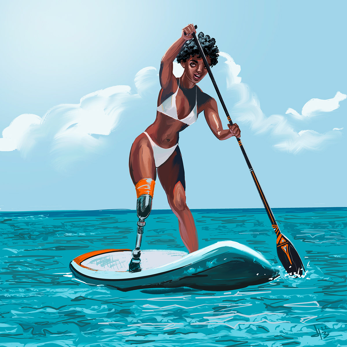 Active Adobe Portfolio amputee disability disabled Diversity Holiday ILLUSTRATION  inclusion limb differences Ocean paddle surfing prosthetic leg Prosthetic Limb Travel