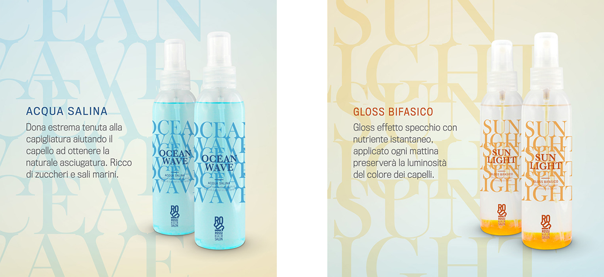 ocean wave Sun light rossi hair salon hair style Pack hair ADV graphic color product pasquale cino