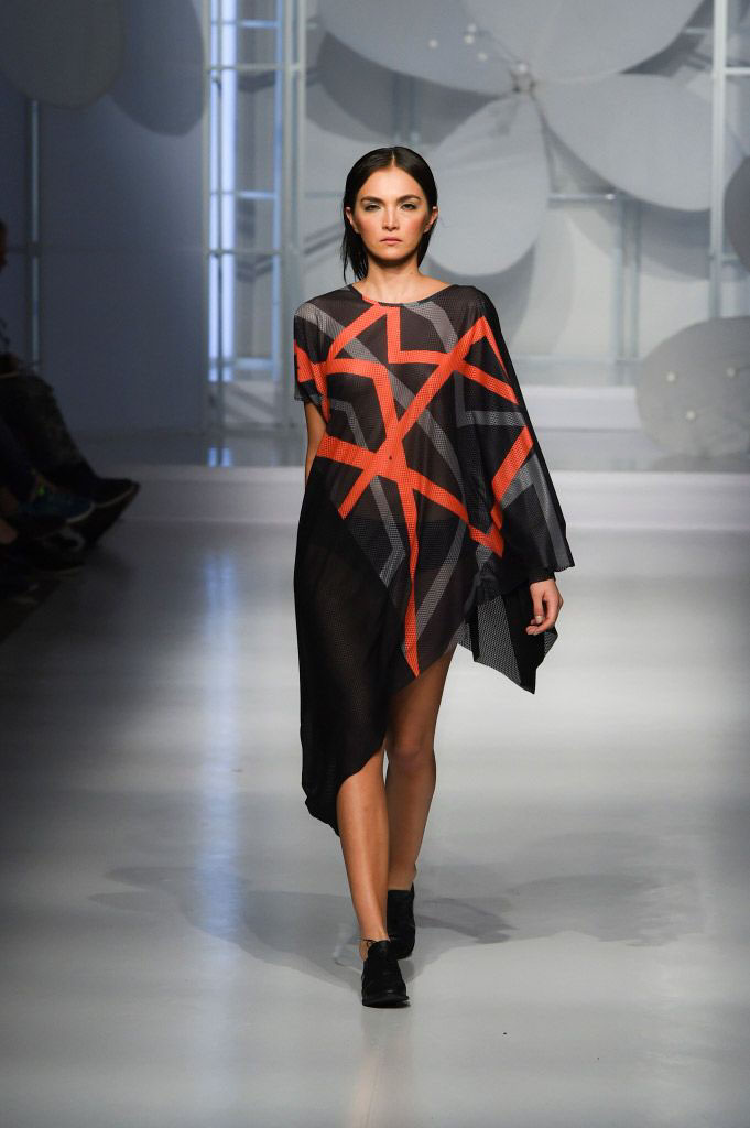 pattern design lines strips black red dress