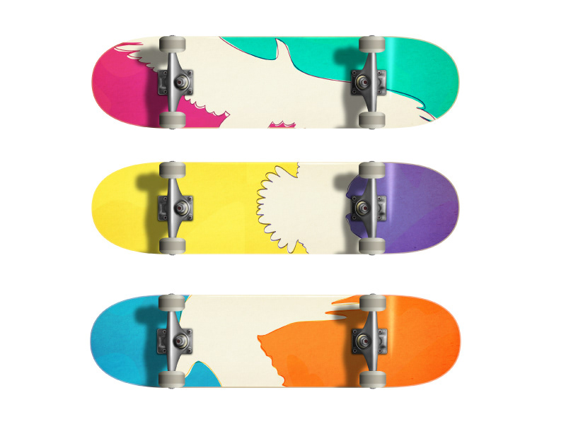 skateboard design eagle colors