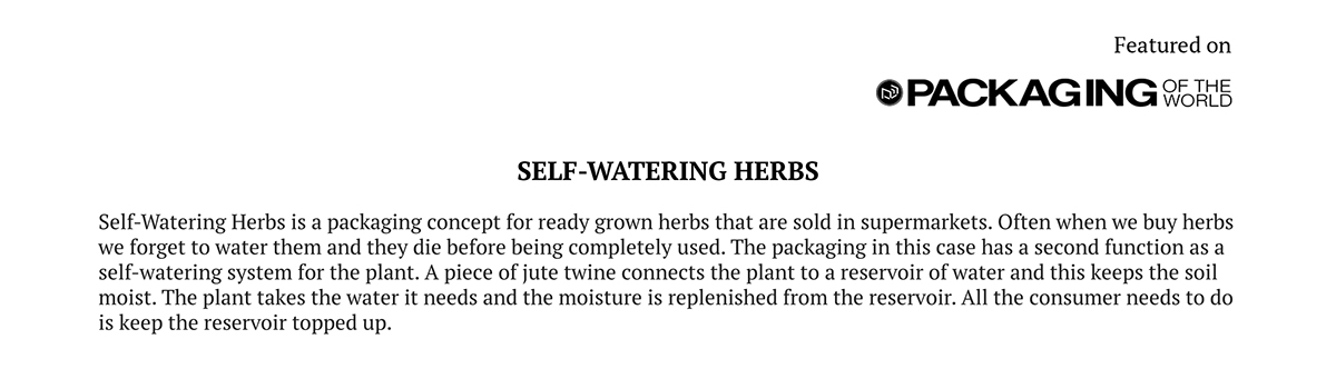 herbs ecological Self Watering second function package package EPDA save food