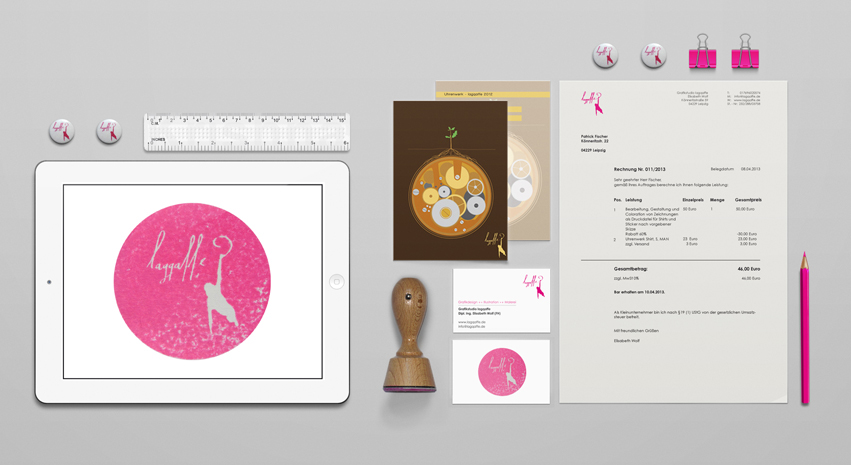 lagqaffe  logo  business cards stemps Web Website pink monkey