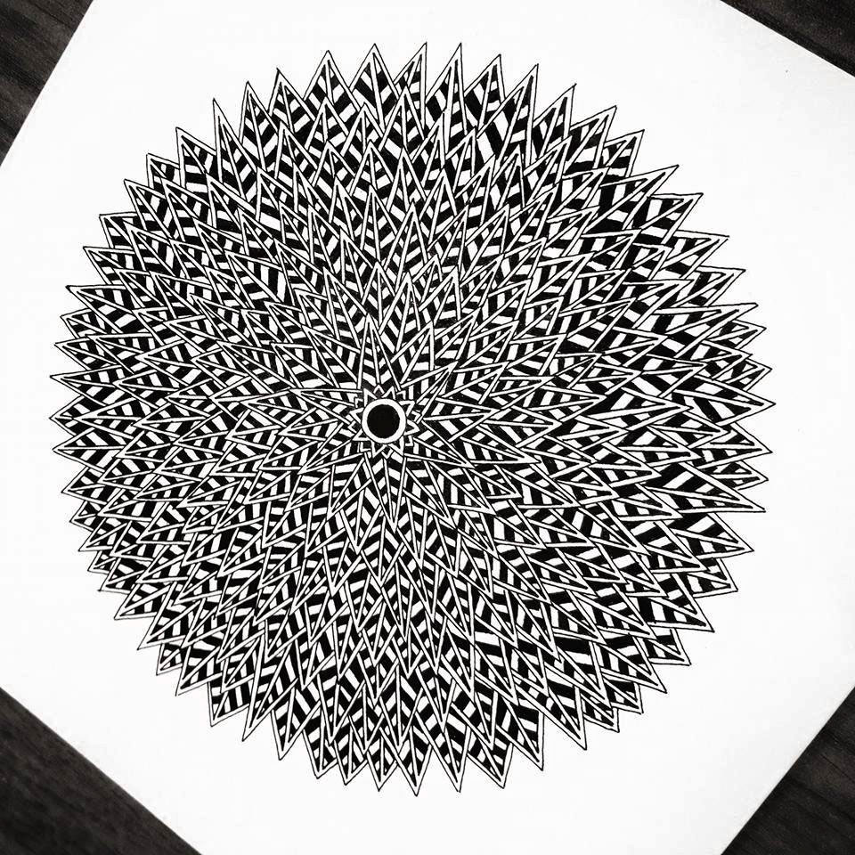 doodle art abstract Mandala details artist doodler blackink ink paper