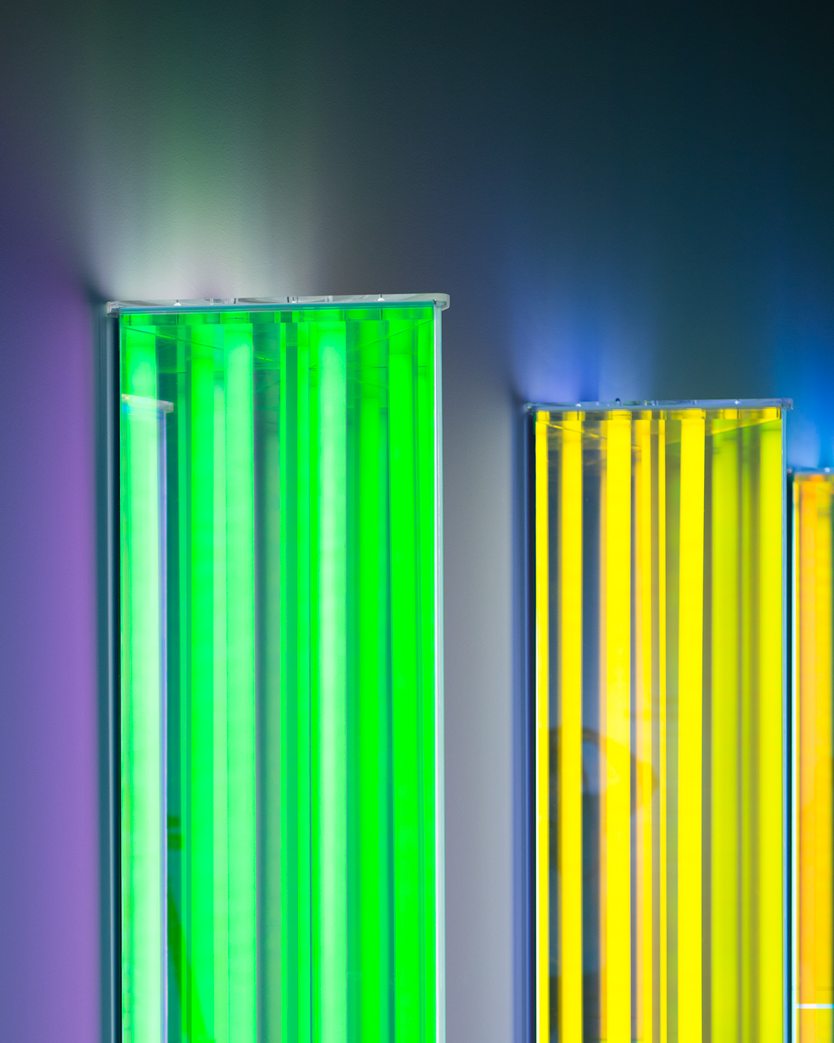 colour color light light art installation immersive sculpture colour installation prism shape