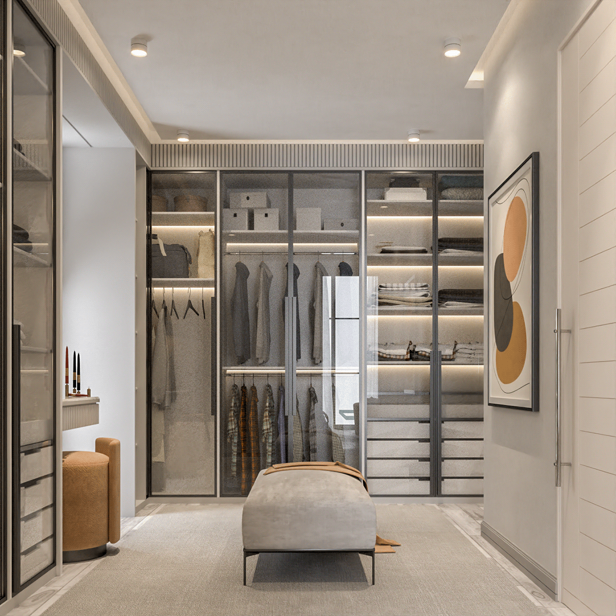 clean closet design elegant Interior interior design  luxury Minimalism modern Render