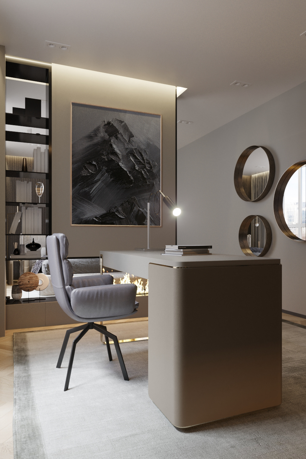 bedroom design cattelan italia homeoffice interior design  Office Design visualization workspace