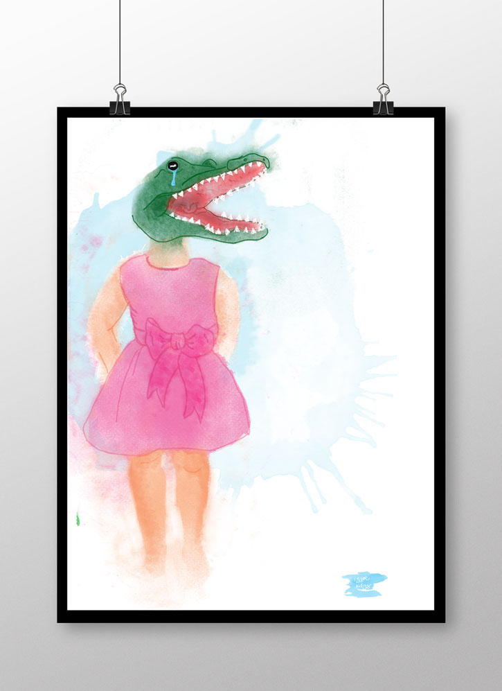 cocodrile girl desing draw acuarela watercolor dibujo paint