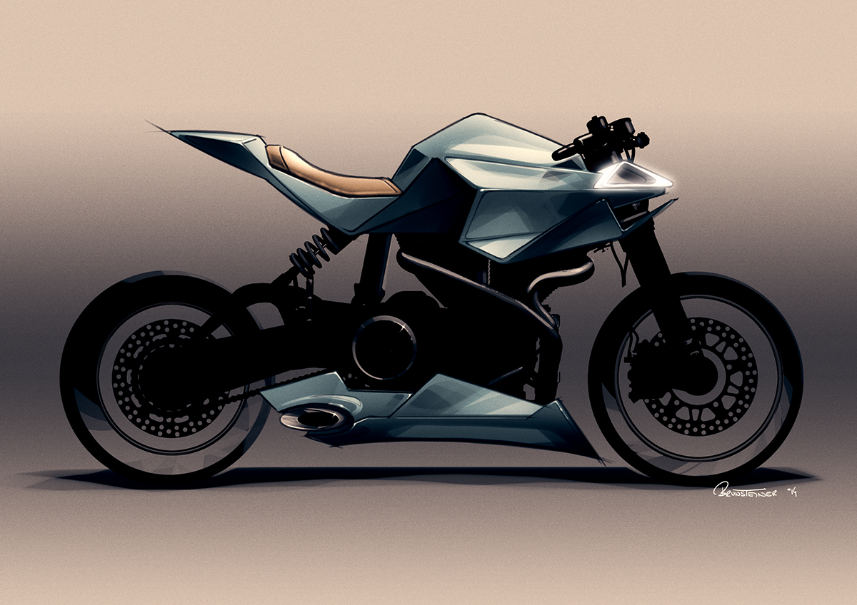 motorcycle motorbike Bike sketch sketching photoshop rendering Project concept design