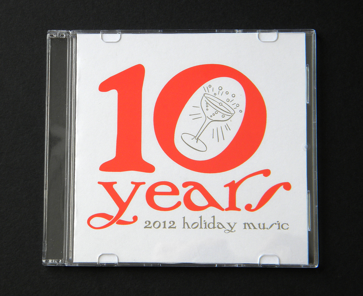 letterpress 10-year Invitation Holiday metallic