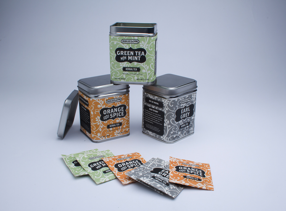tea package design  redesign orange mint earl grey green tea
