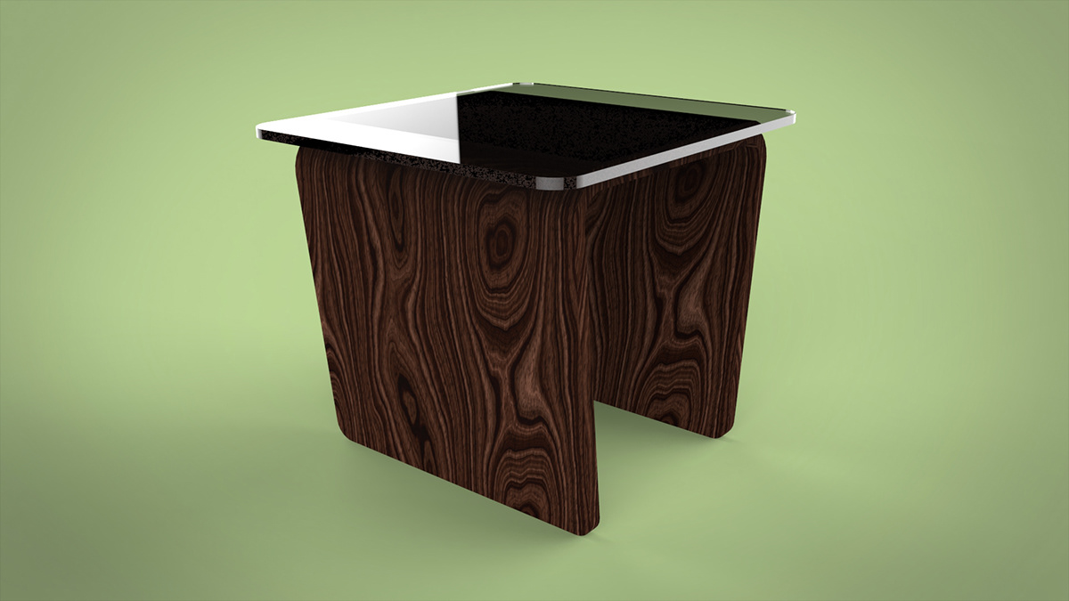 wood bent laminate glass furniture table End Table modern