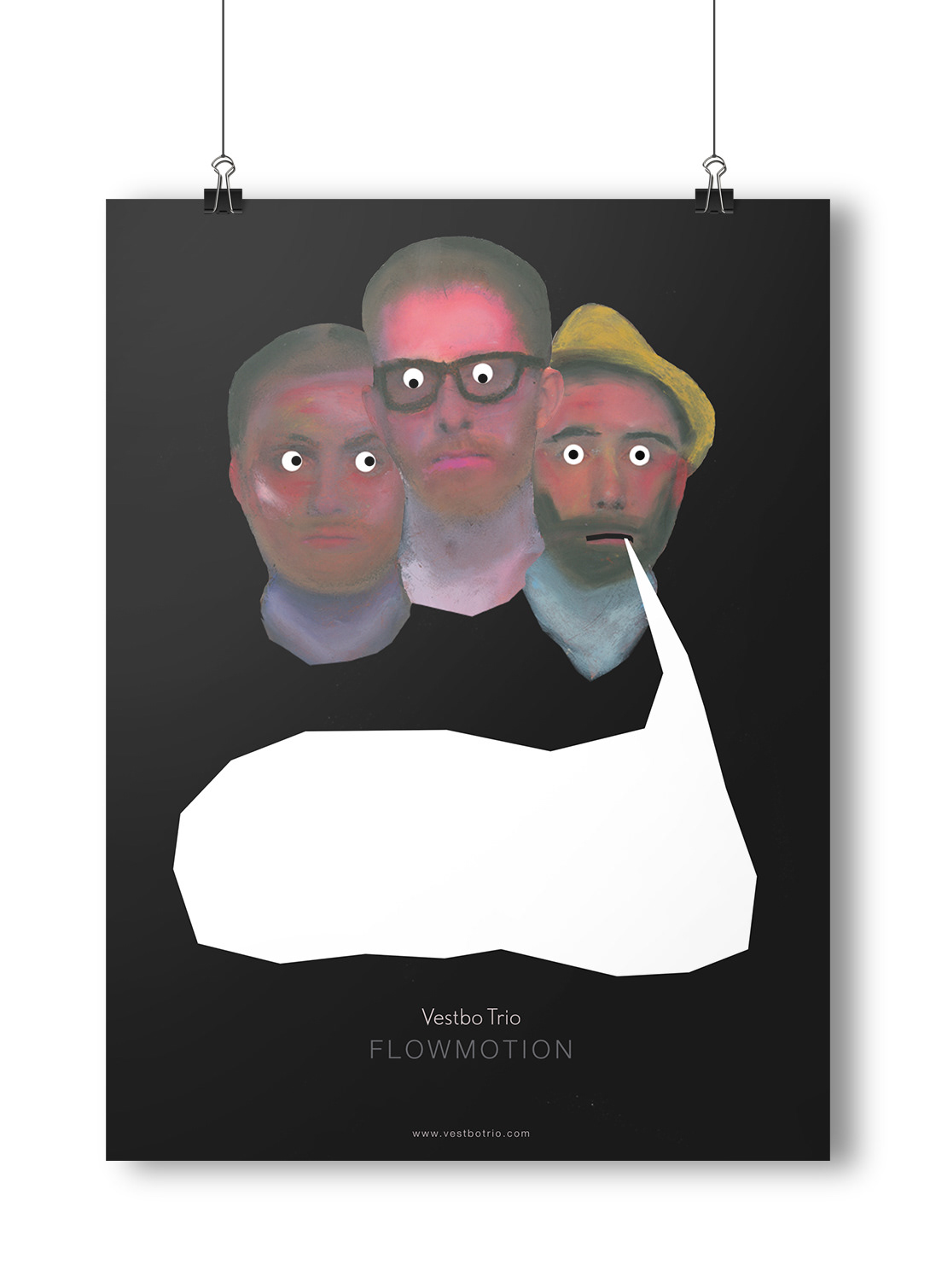 Vestbo Trio flowmotion CD cover lp cover art oil pastel