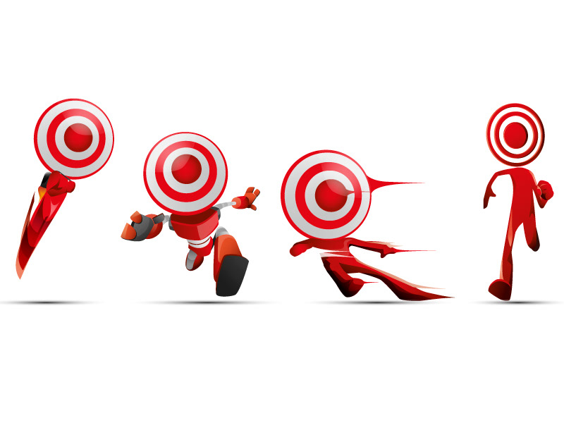 moving target agency logo red black Character run movement