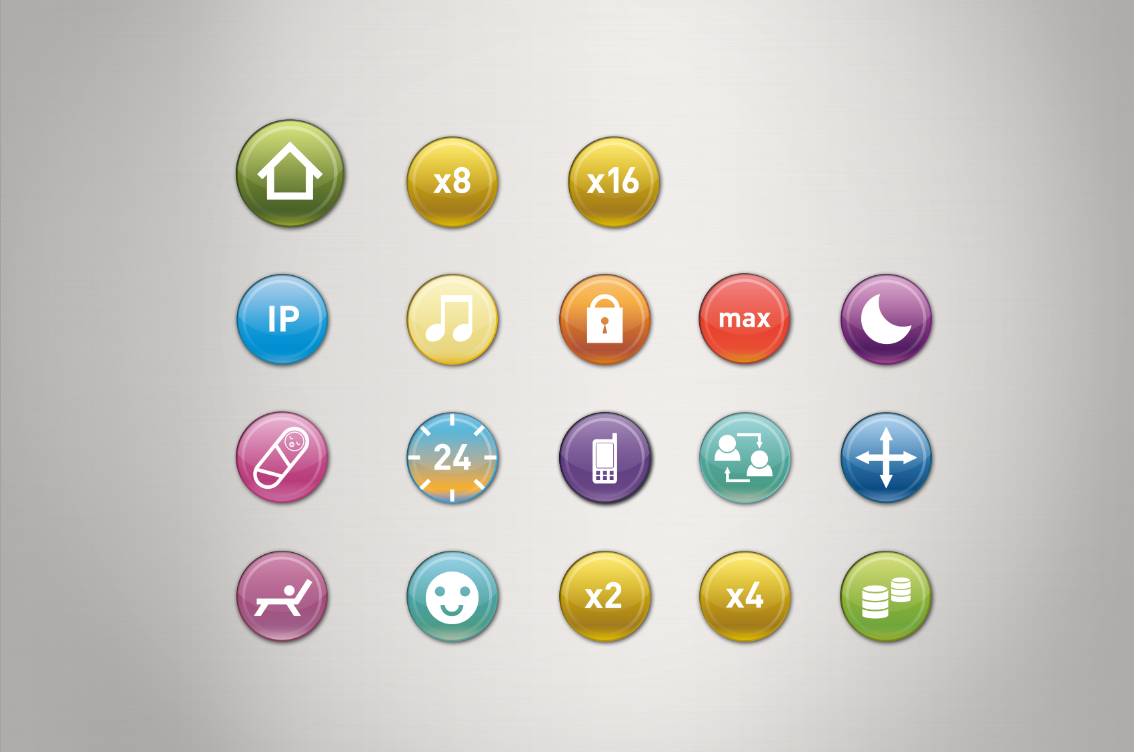 icons buttons Web tv