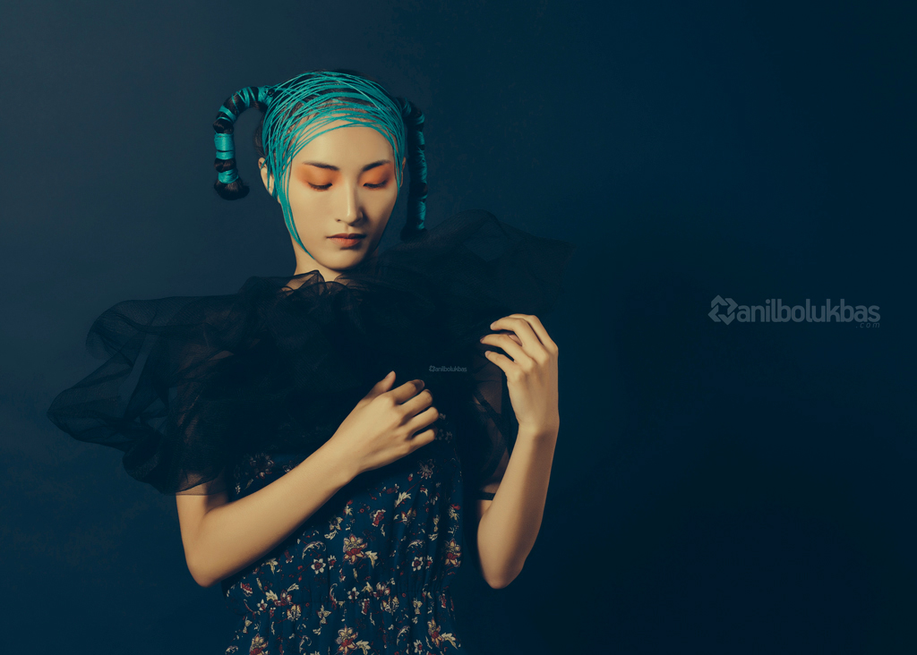portrait asian anilbolukbas anil bolukbas Blue Makeup chinese blue humors