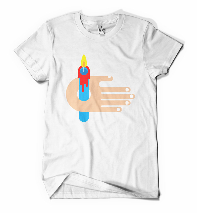 hand candle hole business handle T Shirt texture poster flat flat graphic