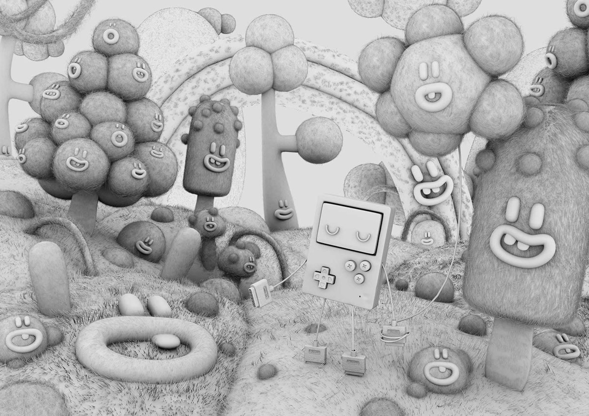 Nintendo SEGA console Retro 3D ILLUSTRATION  pokedstudio Jonathan Ball blender art