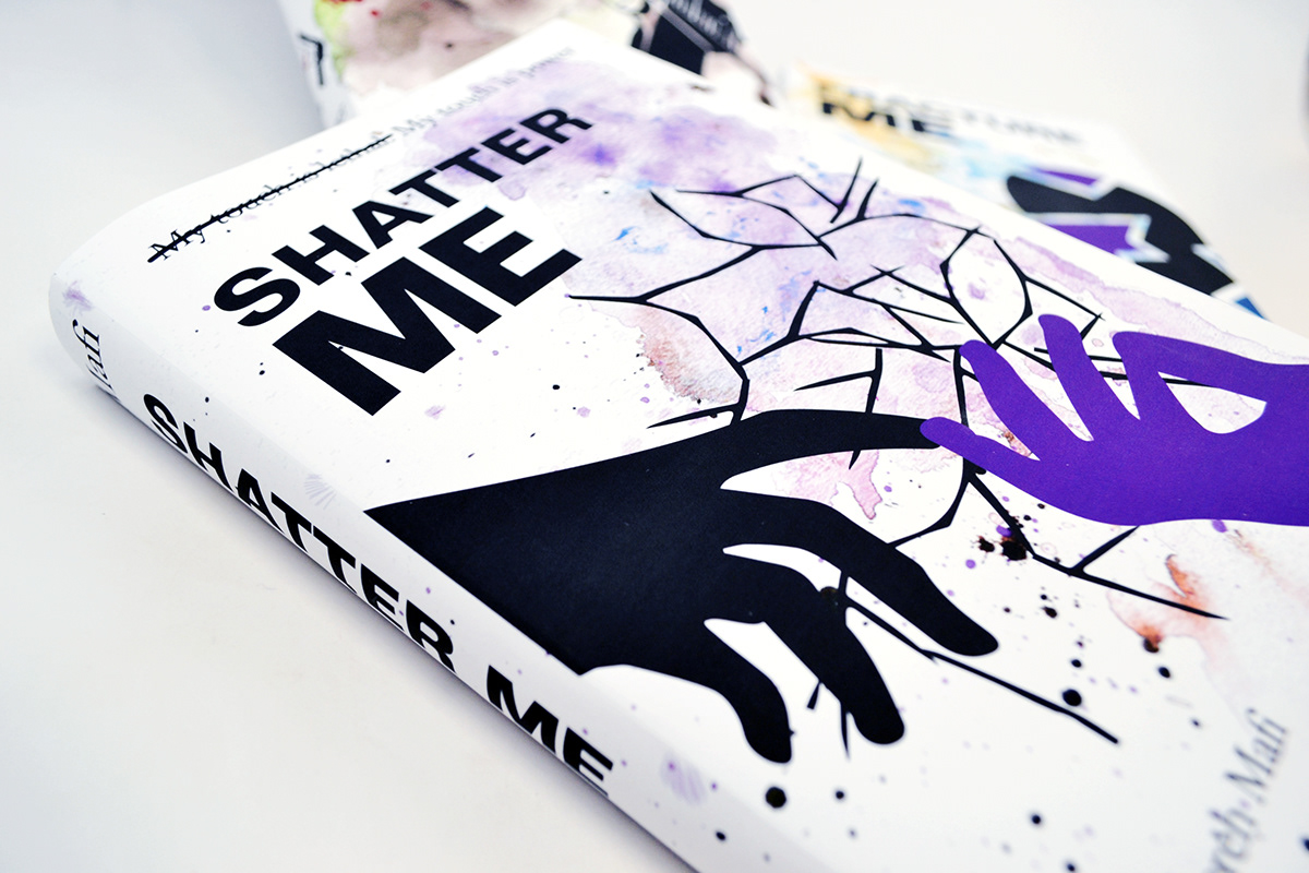 book covers shatter me Tahereh Mafi fracture me destroy me Unravel Me ignite me book design mixed media