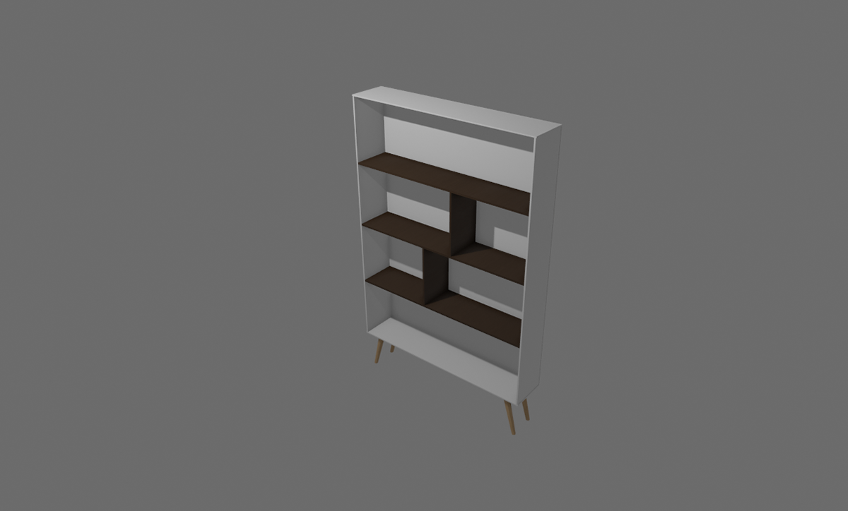 bookcase 3D blender Gimp