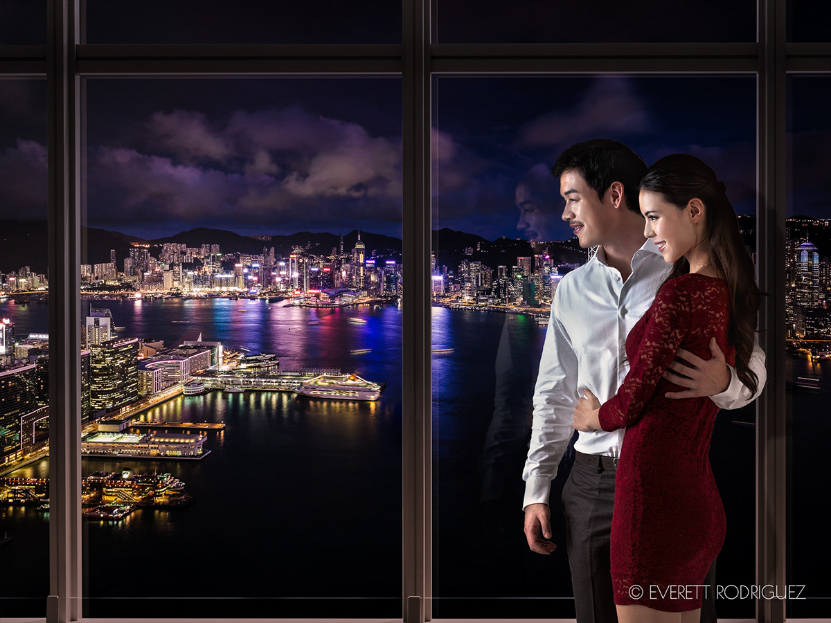Hong Kong skyline harbour Day sunset night couple family sky100 commercial observation deck website visuals