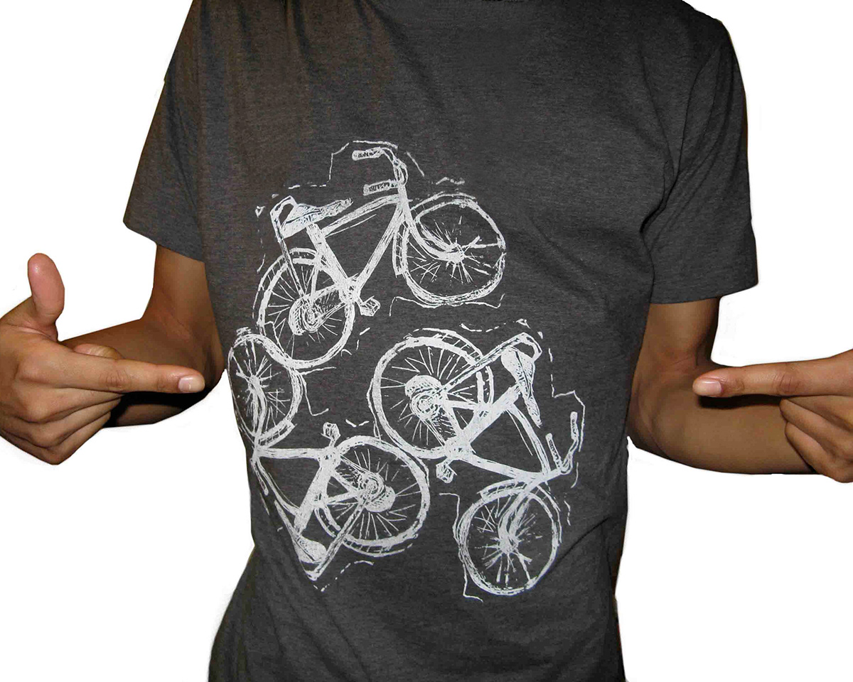 apparel design Bicycle silkscreen print screenprint