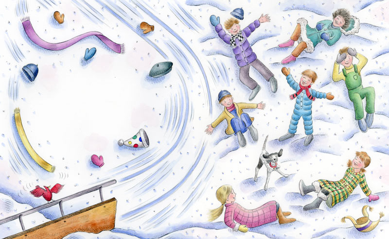 Sledding winter Outdoor Sports children picture books
