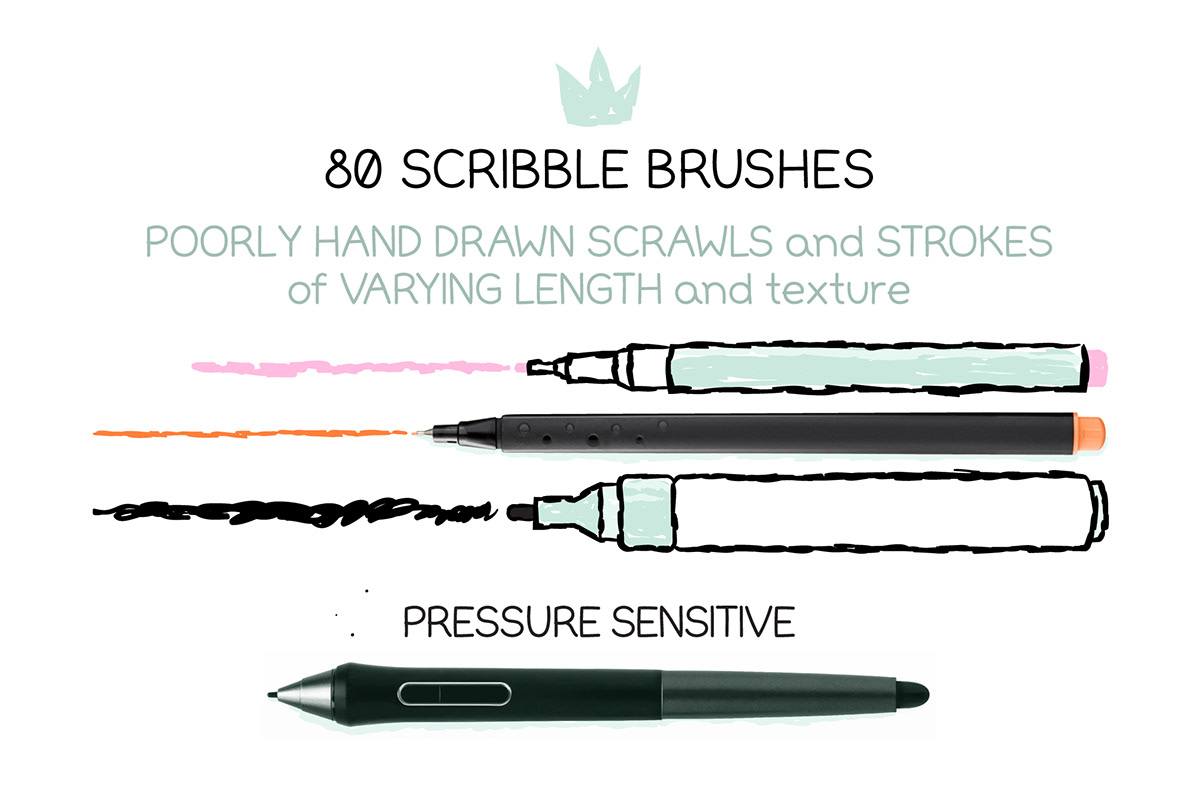 free freebie brush Illustrator scribbles sketch mess Drawing  Digital Art  brushes