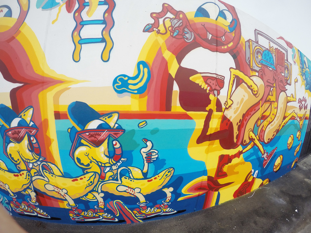 art coneyisland   streetart spraypaint hotdog nyc Brooklyn banana