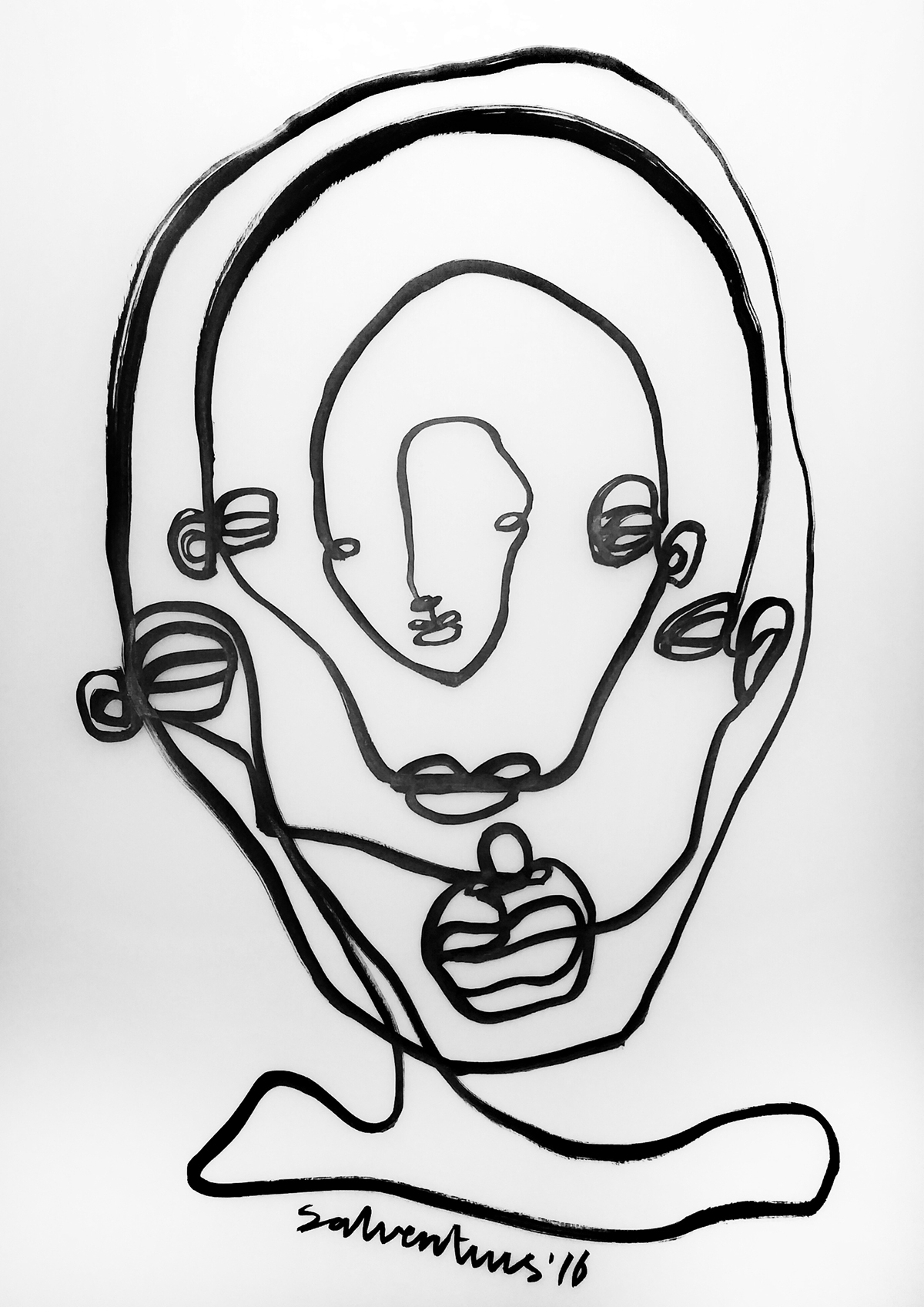 continuous line drawing continuos line portraits acryl spraypaint 366daysproject heads one line drawing solo line line art