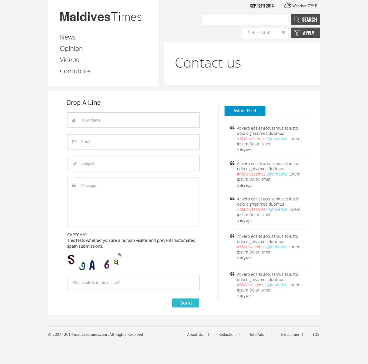 MaldivesTimes-News News webdesign flat design flat webdesign Media Webdesign magazine webdesign