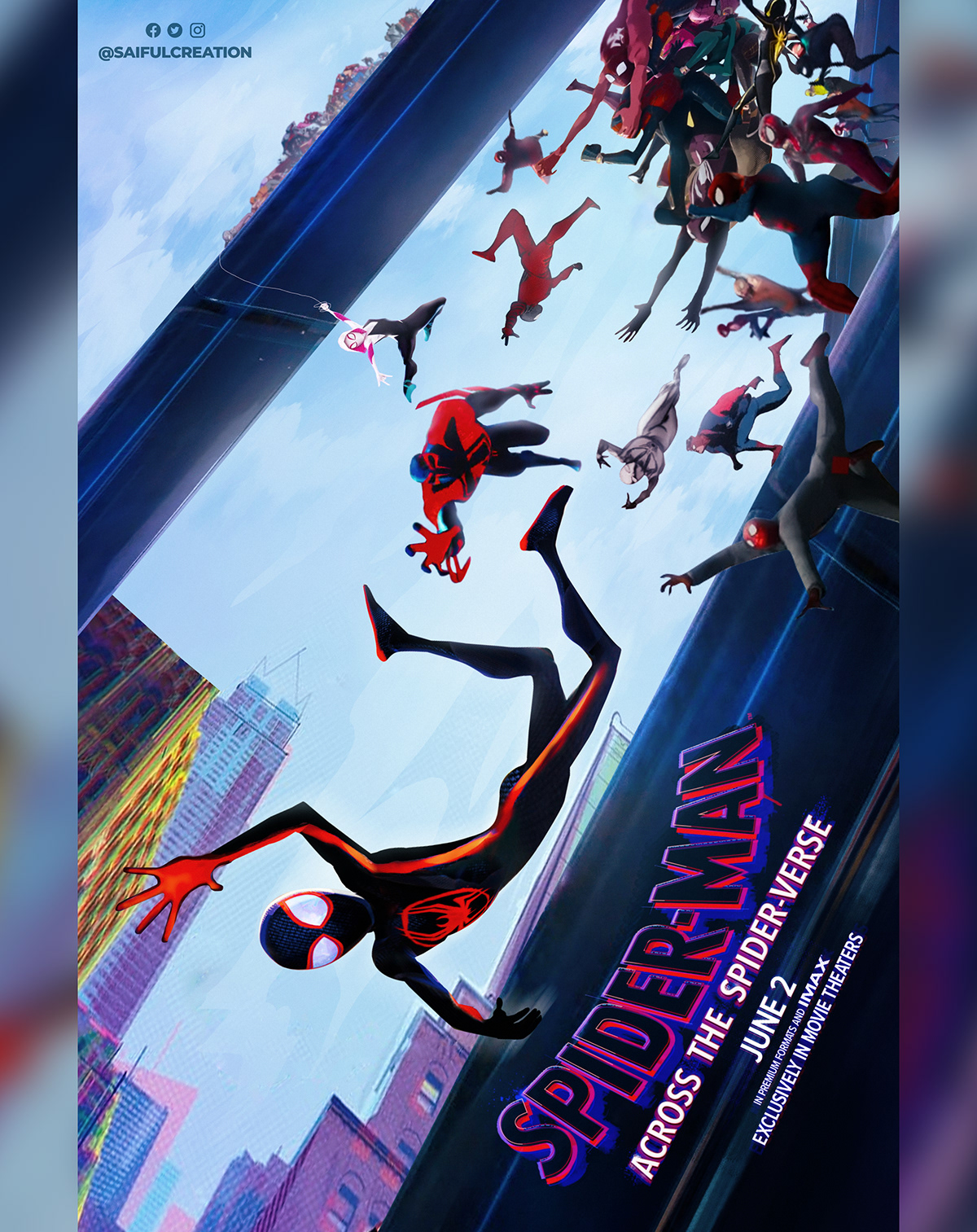 across the spider-verse artwork into the spiderverse marvel miles morales  Sony pictures spiderman spiderman poster  spidermannowayhome spiderverse
