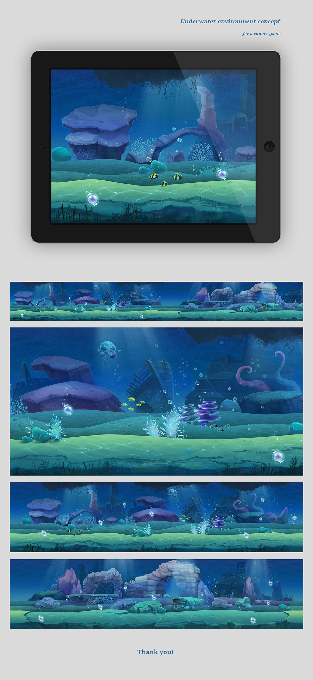 illustration design underwater fish mira game digital bubbles sea water blue concept