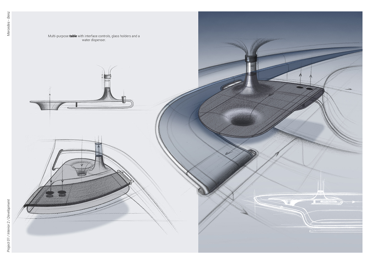 Automotive design cardesign industrial design  interior design  mercedes Mercedes Benz automotive   Automotive interior Autonomous Interior